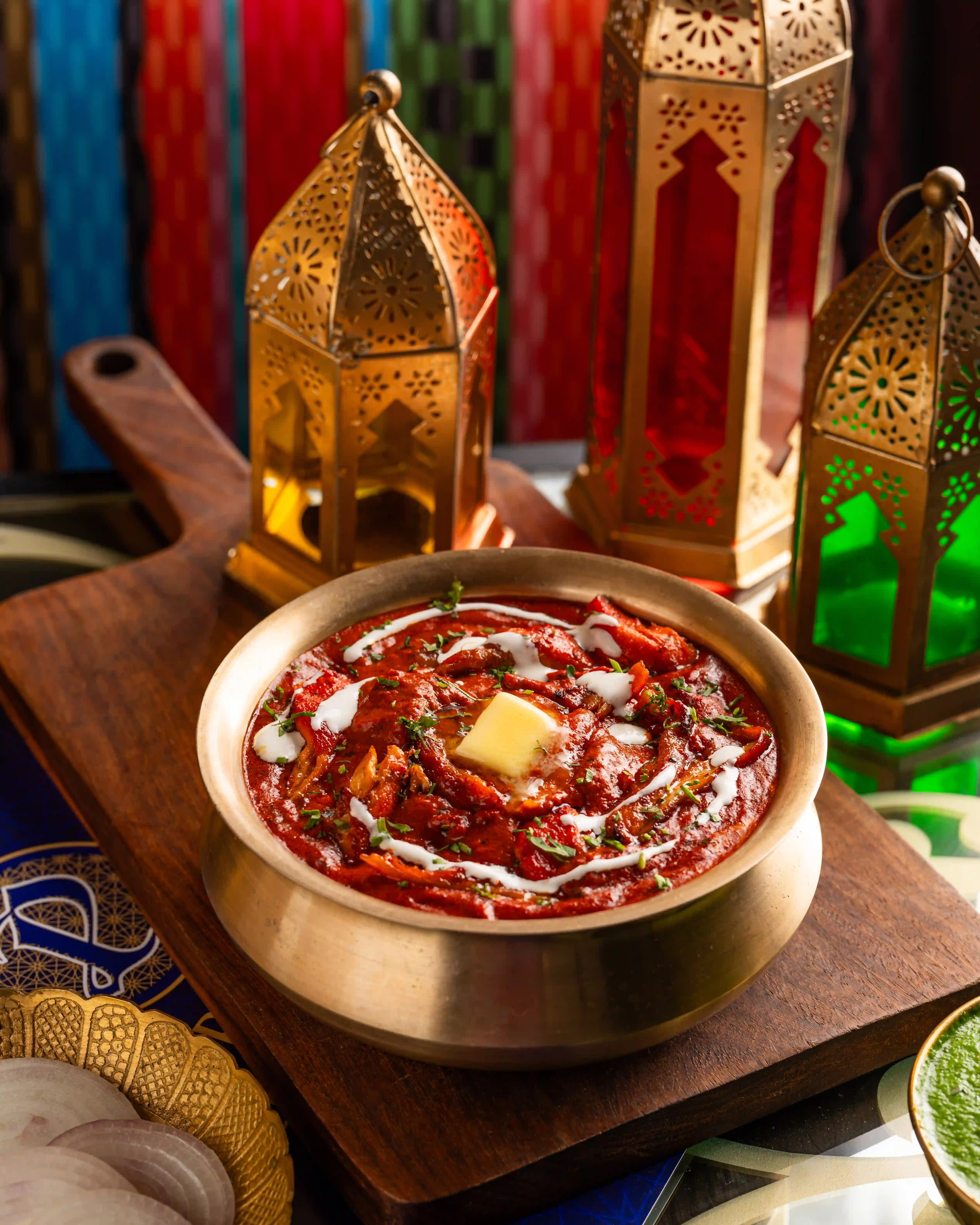 Butter chicken, dal makhani and naan